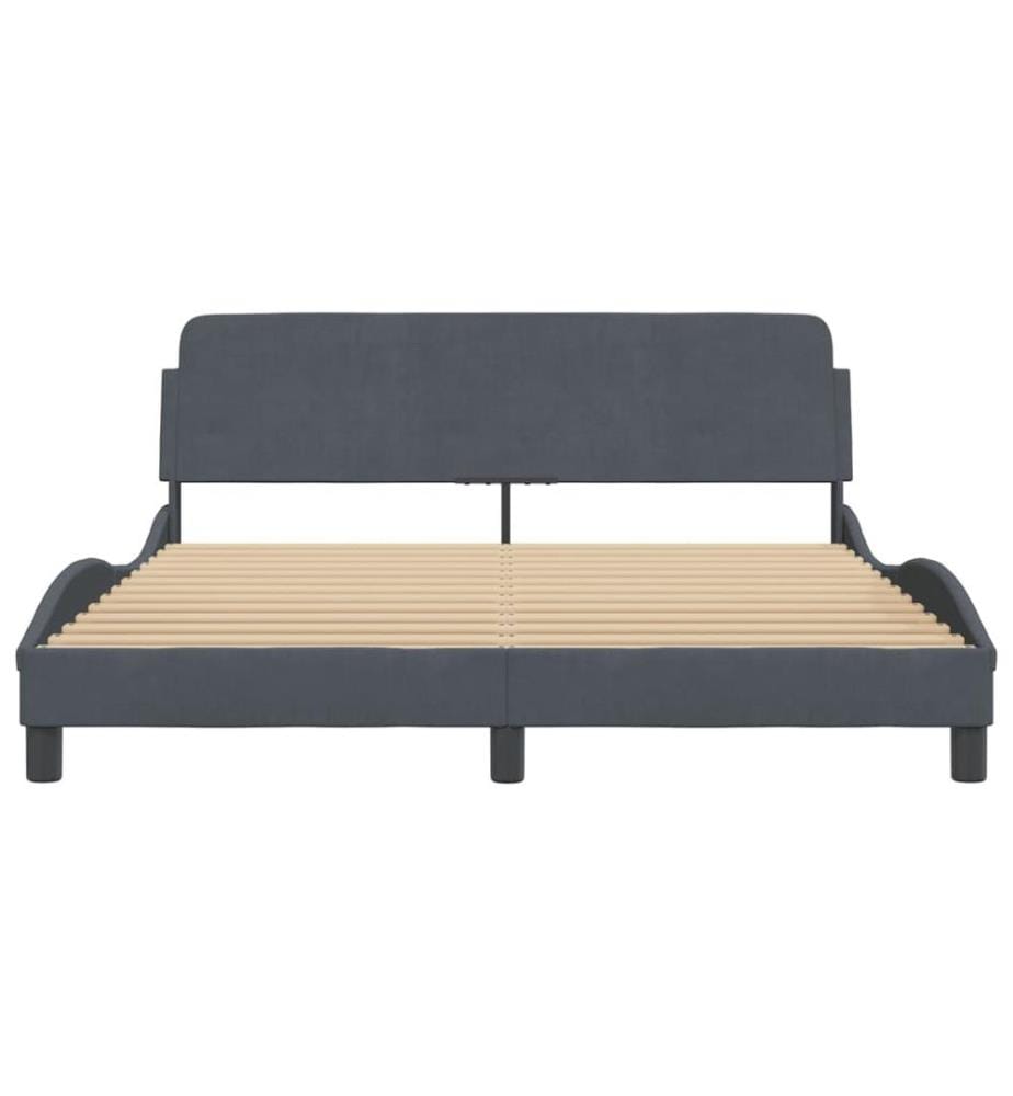 Bettgestell "Dover" Dunkelgrau 160x200 cm Samt