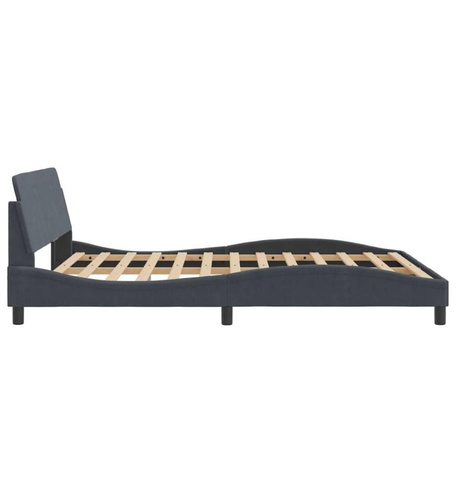 Bettgestell "Dover" Dunkelgrau 160x200 cm Samt