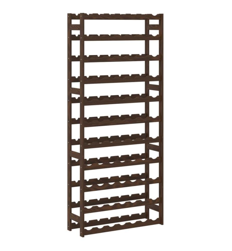 Casier à bouteilles pour 77 bouteilles marron bois pin solide
