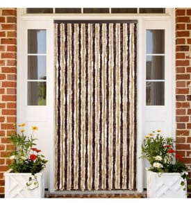 Fliegenvorhang Beige und Hellbraun 100x230 cm Chenille