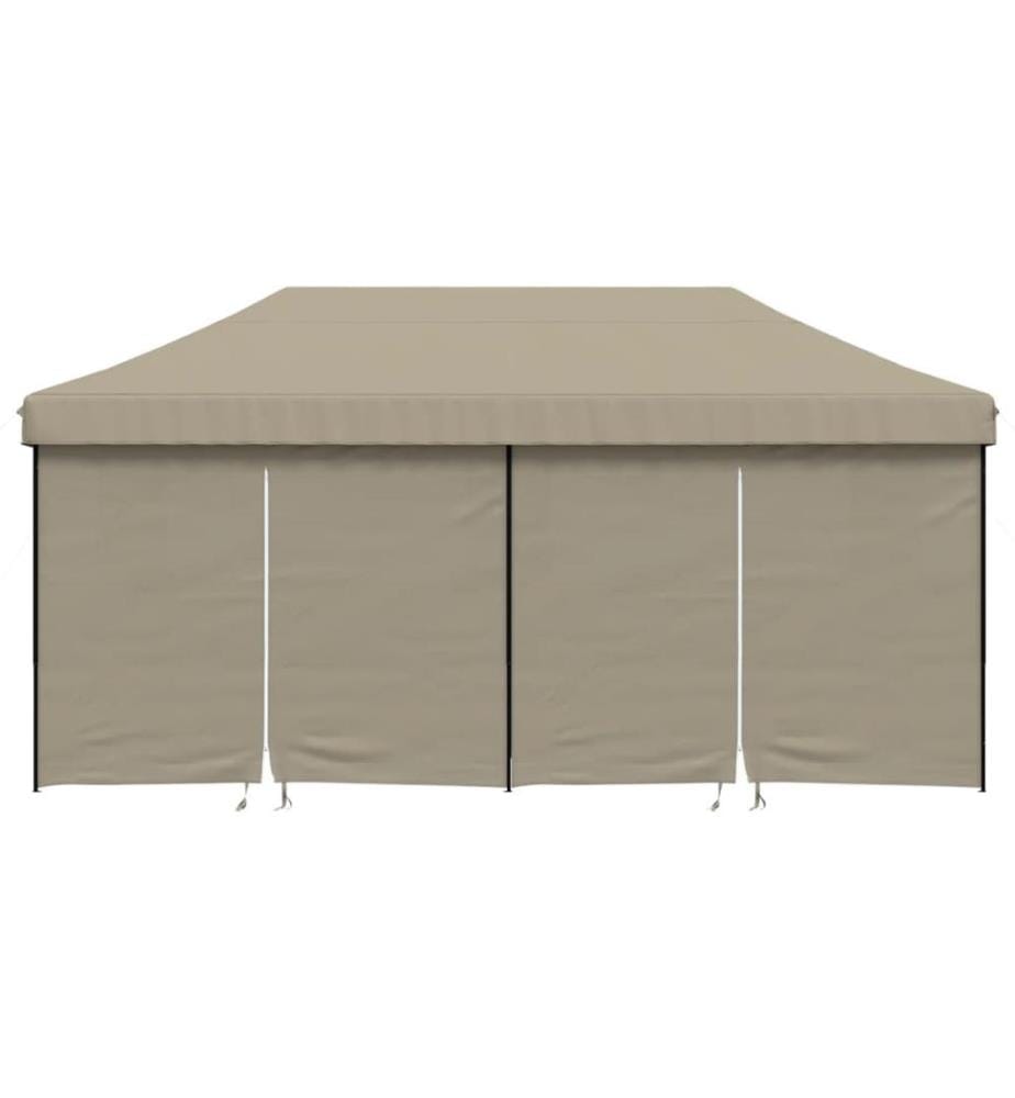 Tente de réception pliable escamotable 4 parois latérales taupe