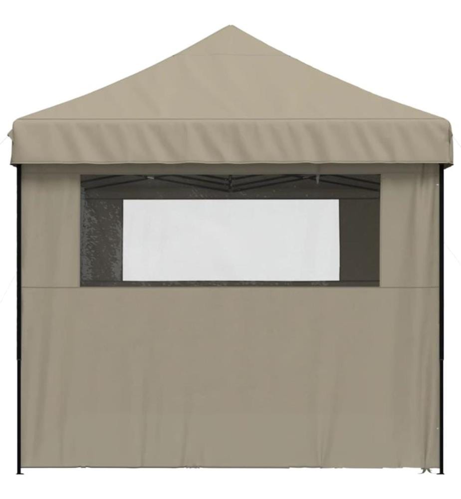 Tente de réception pliable escamotable 4 parois latérales taupe