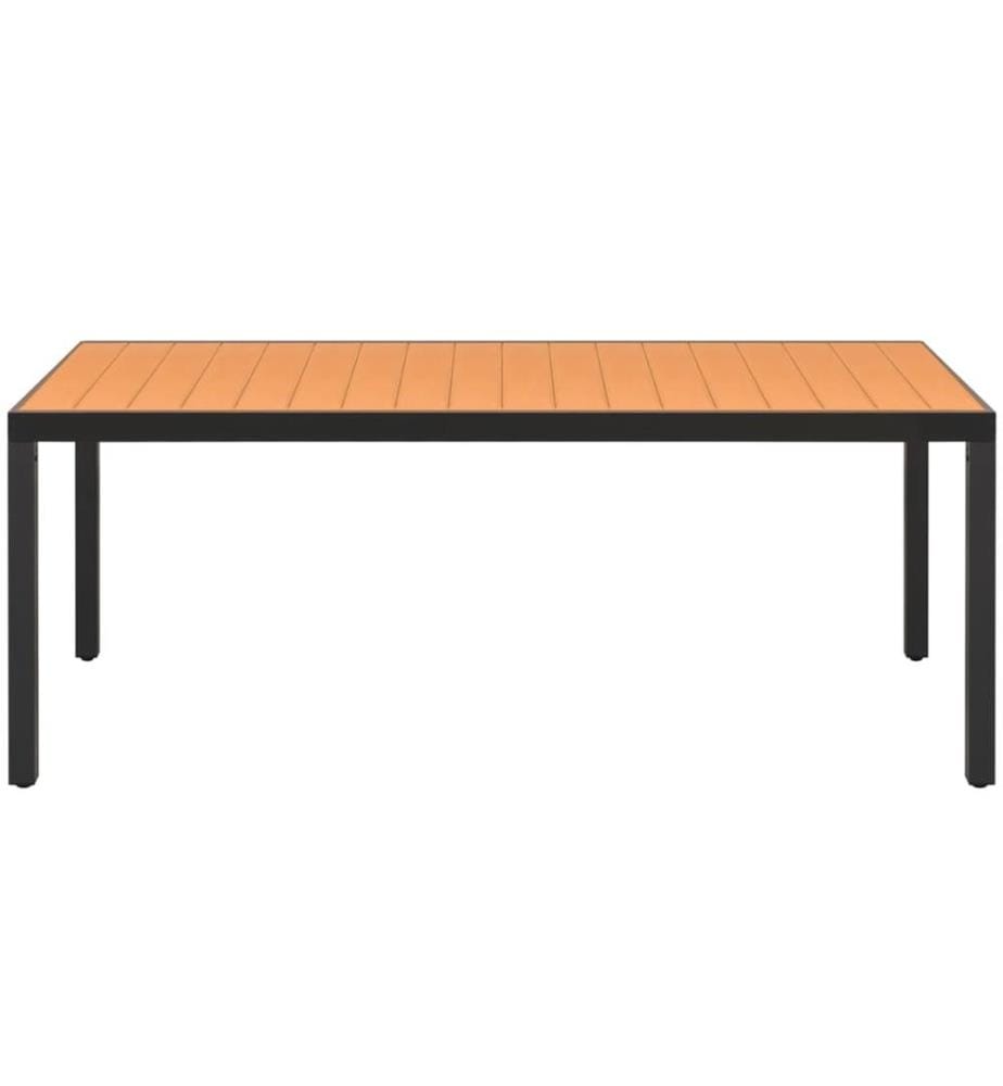 Gartentisch Braun 185x90x74 cm Aluminium und WPC