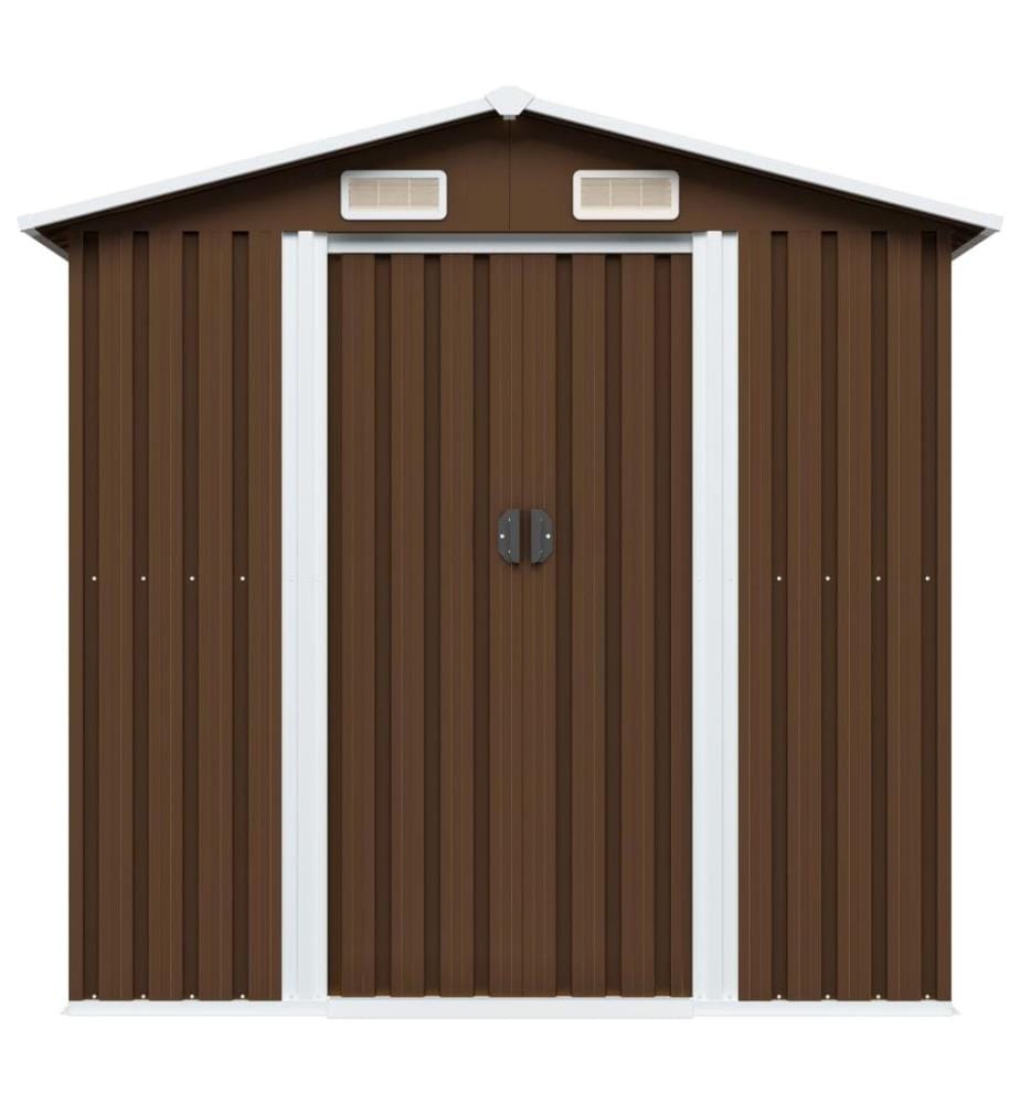 Geräteschuppen Braun 204x132x186 cm Stahl