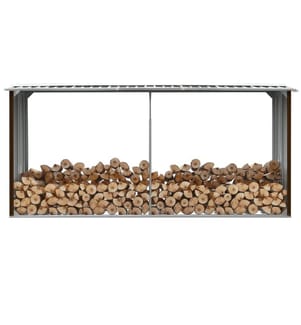 Abri de stockage de bois Acier galvanisé 330x92x153 cm Marron