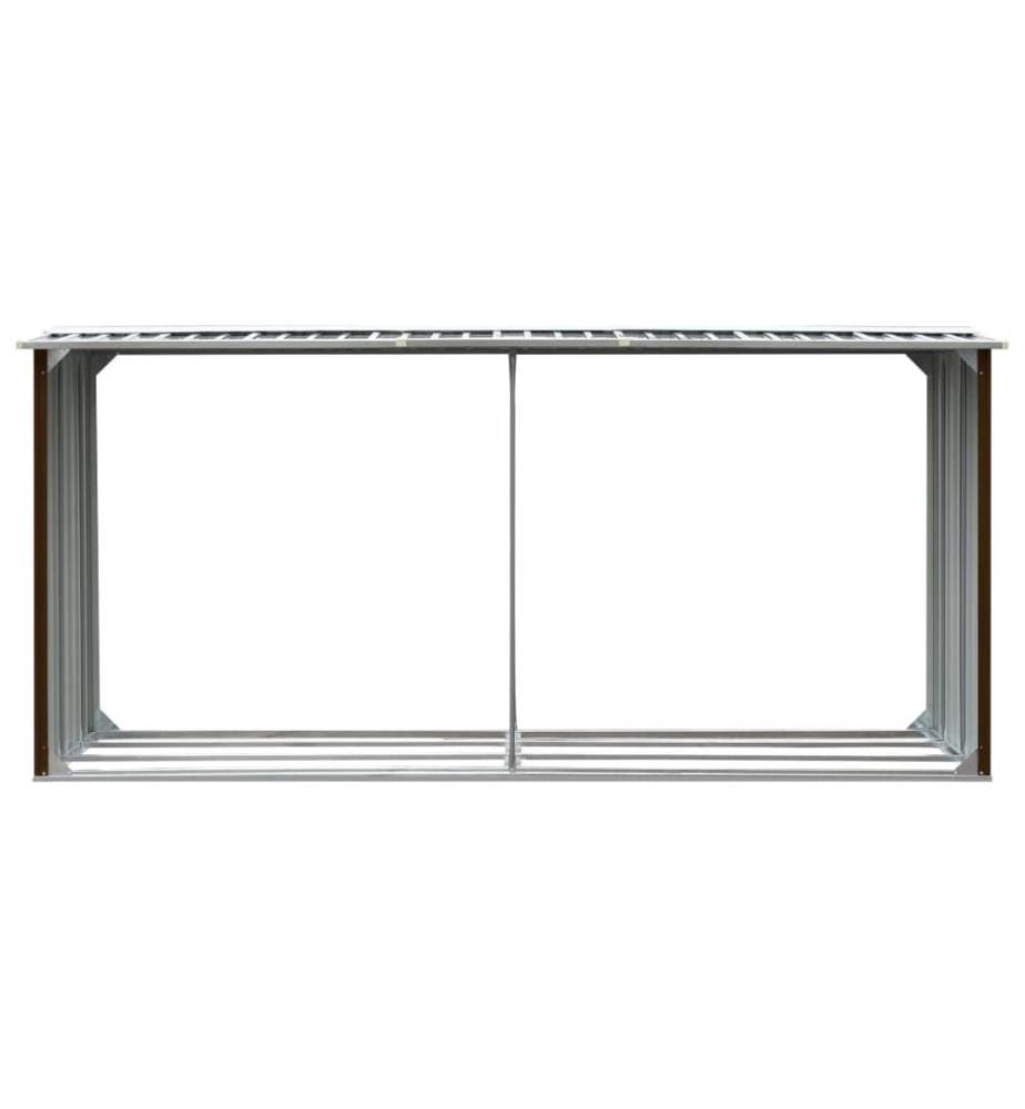 Abri de stockage de bois Acier galvanisé 330x92x153 cm Marron