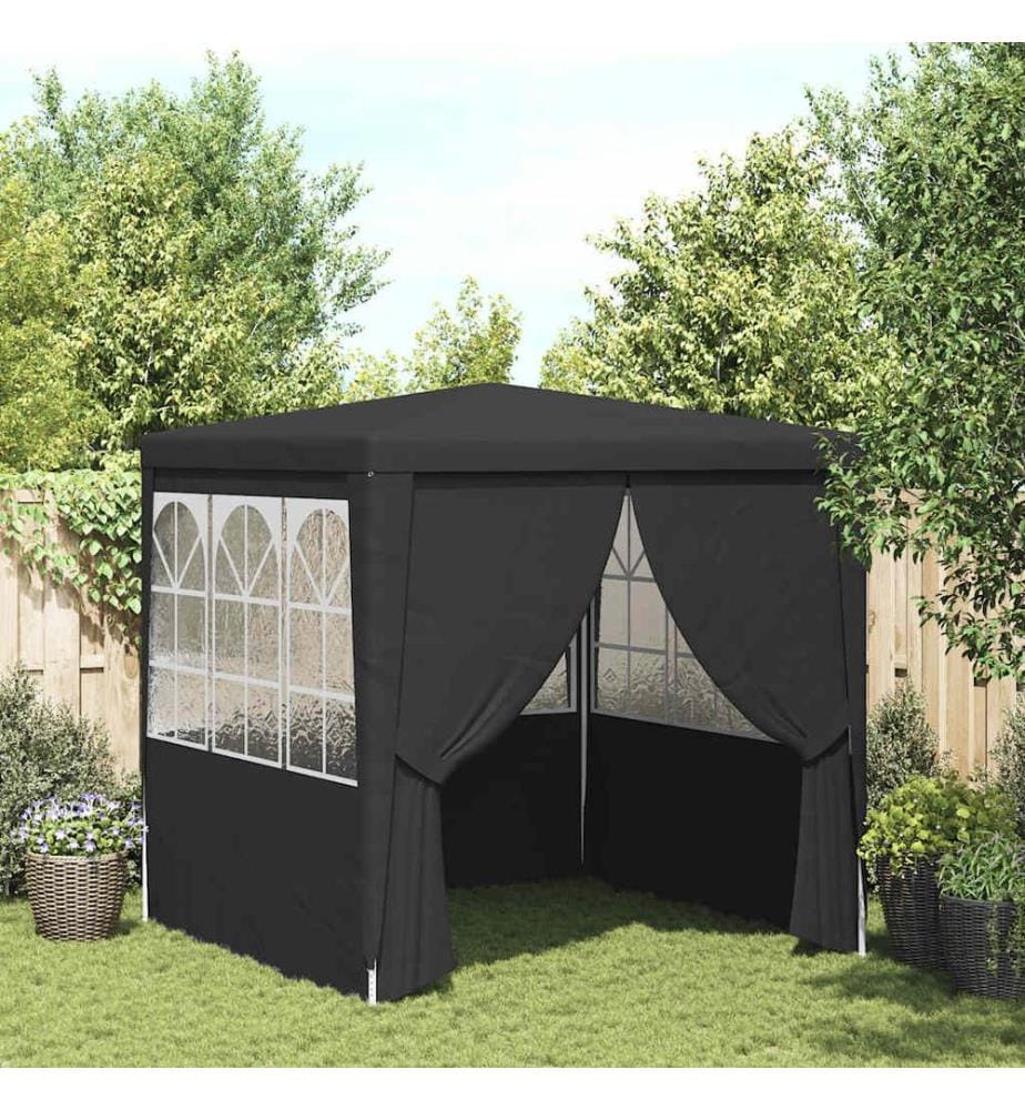 Tente de réception avec parois 2,5x2,5 m Anthracite 90 g/m²