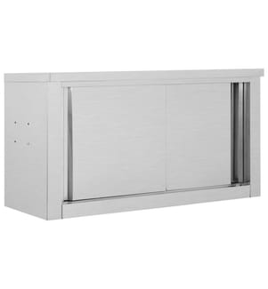Wandhängeschrank mit Schiebetüren 90×40×50 cm Edelstahl