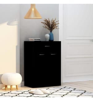 Schuhschrank Schwarz 60x35x84 cm Holzwerkstoff