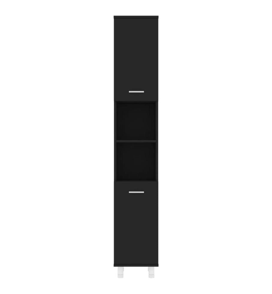 Badezimmerschrank Schwarz 30x30x179 cm Holzwerkstoff