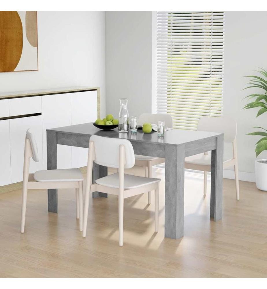 Table à manger Gris béton 140x74,5x76 cm Bois d'ingénierie