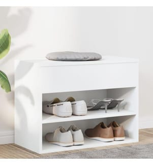 Schuhbank Weiss 60x30x45 cm Holzwerkstoff