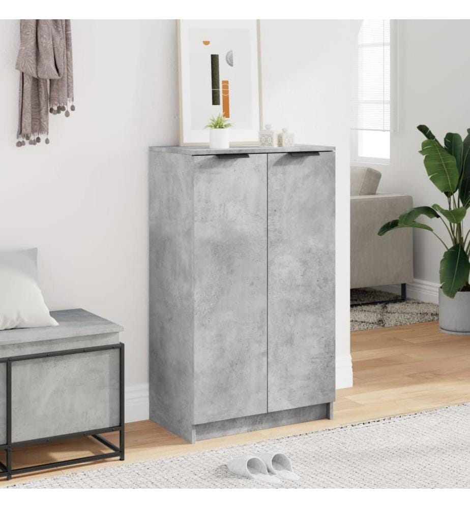 Armoire à chaussures Gris béton 59x35x100,5 cm Bois d'ingénierie