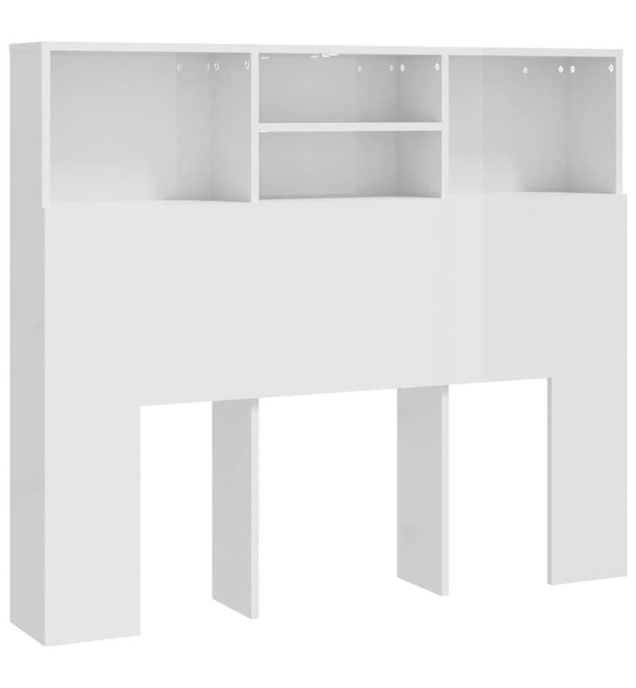 Armoire de tête de lit Blanc brillant 120x19x103,5 cm