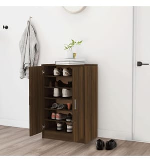 Schuhschrank Braun Eichen-Optik 60x35x70 cm Holzwerkstoff