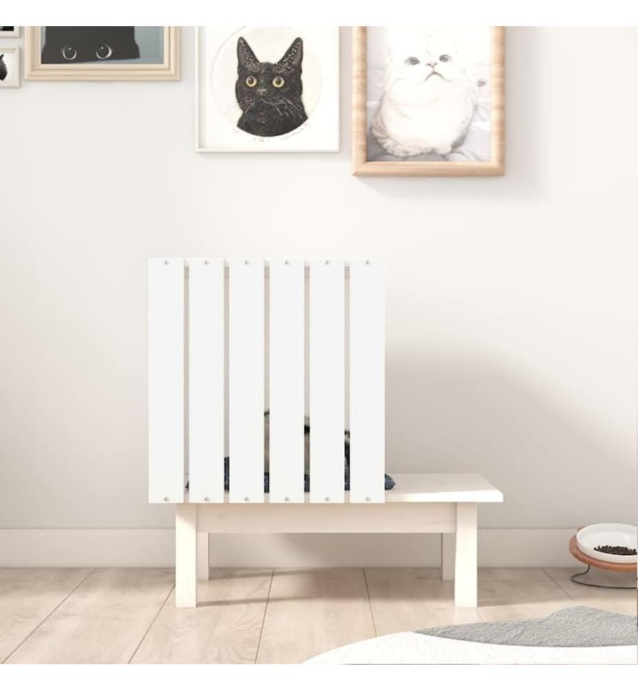 Katzenhaus Weiss 60x36x60 cm Massivholz Kiefer