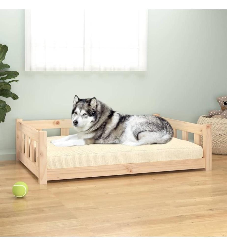 Hundebett 105,5x75,5x28 cm Massivholz Kiefer