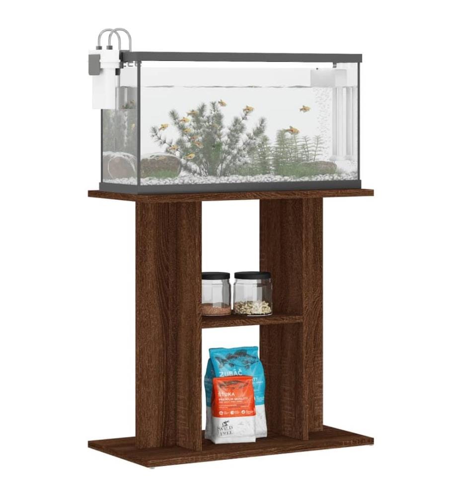 Support pour aquarium chêne marron 60x30x60cm bois d'ingénierie