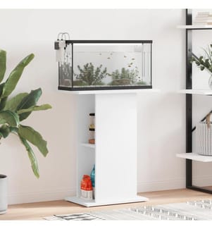 Support pour aquarium blanc 60,5x36x72,5 cm bois d'ingénierie