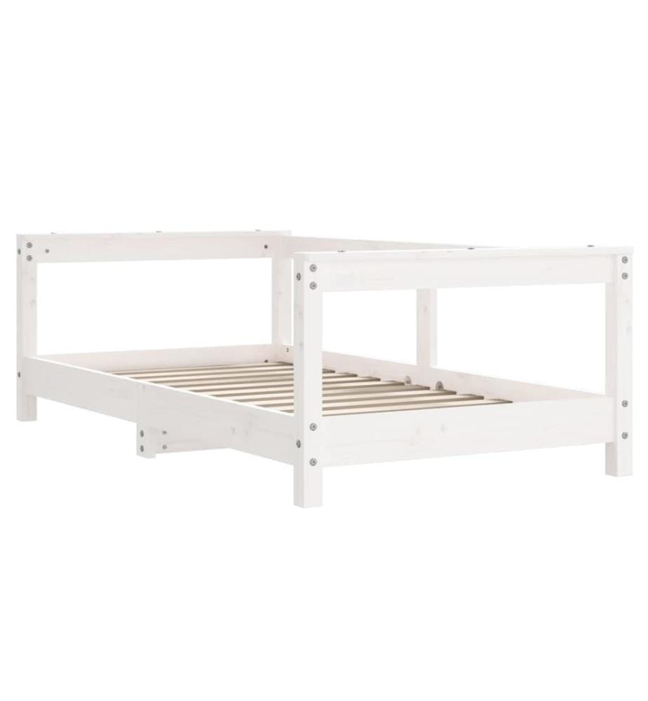 Kinderbett Weiss 70x140 cm Massivholz Kiefer