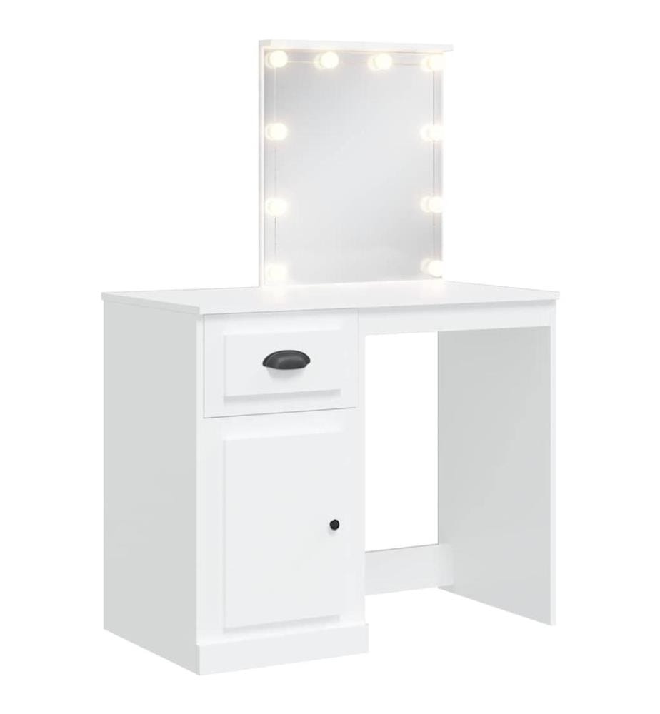 Coiffeuse avec lumières LED blanc 90x42x132,5 cm