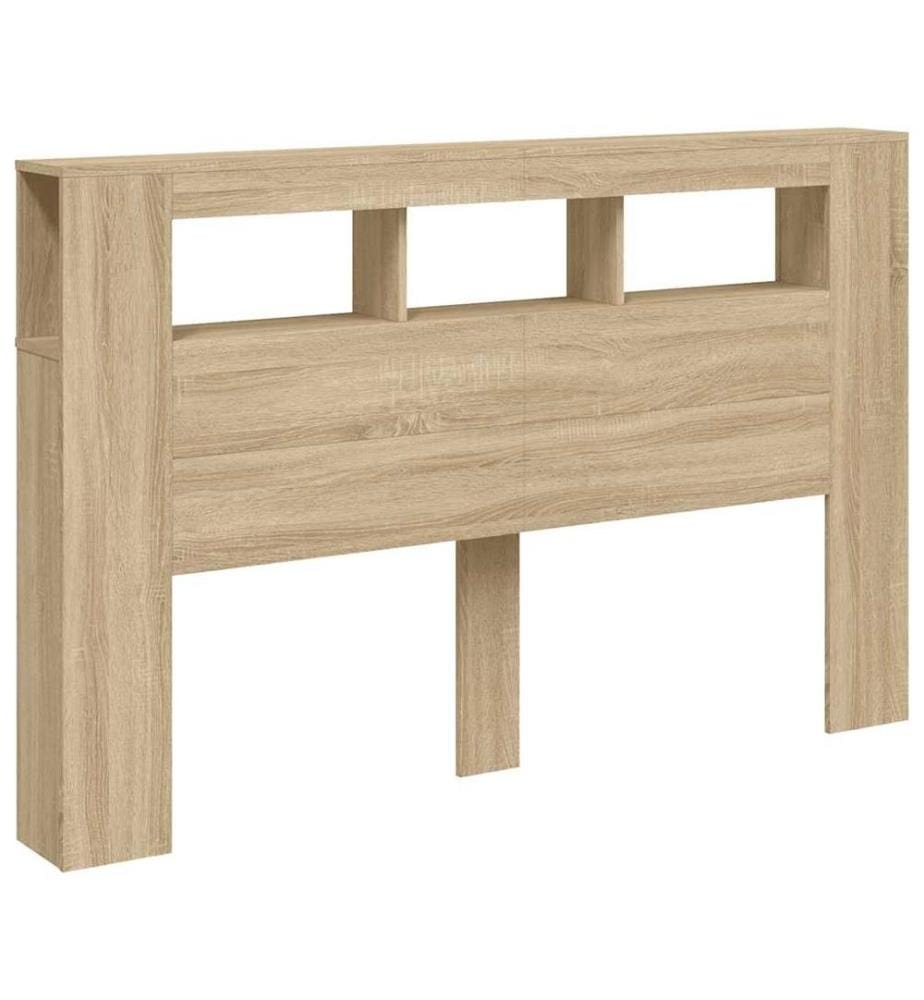 LED-Kopfteil Sonoma Eiche 160x18,5x103,5 cm Holzwerkstoff