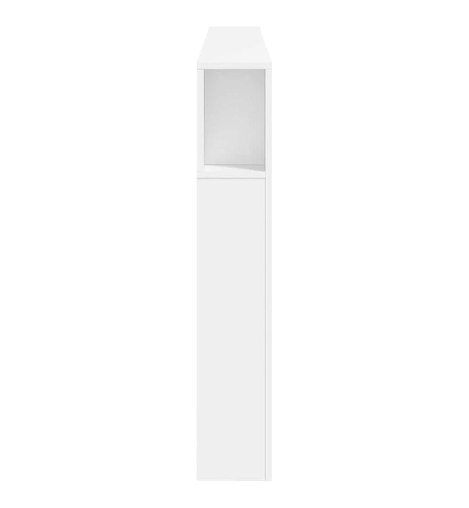 Tête de lit à LED blanc 200x18,5x103,5 cm bois d'ingénierie