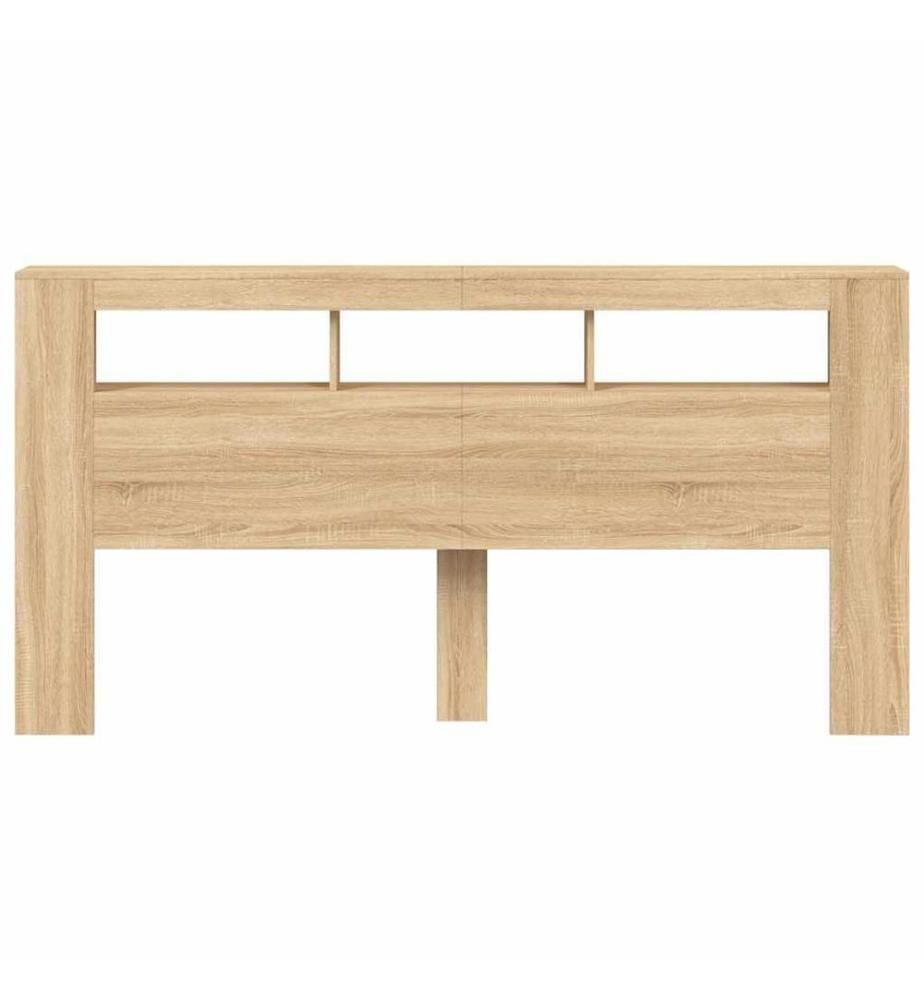 LED-Kopfteil Sonoma Eiche 200x18,5x103,5 cm Holzwerkstoff