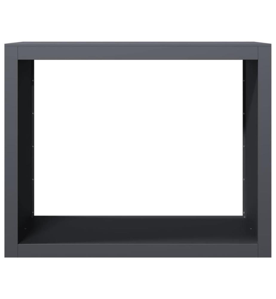 Portant de bois de chauffage anthracite 100x40x80 cm acier