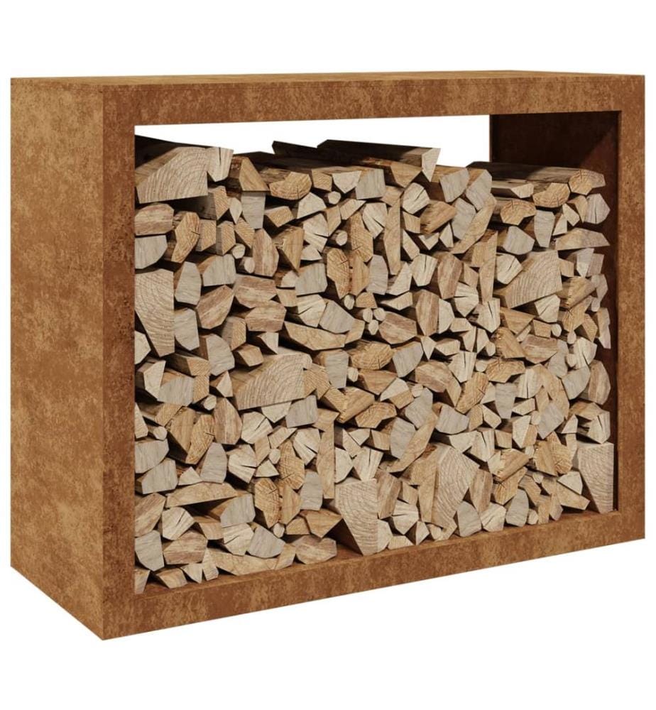 Étagère à bois 100x40x80 cm acier résistant aux intempéries