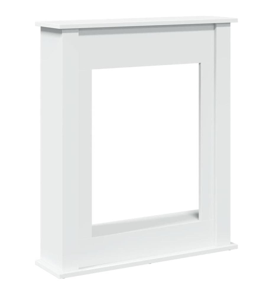 Cadre de cheminée blanc 75x20x87,5 cm bois d'ingénierie