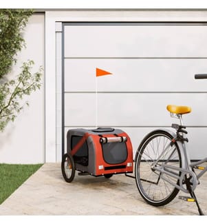 Remorque de vélo pour animaux de compagnie orange et noir