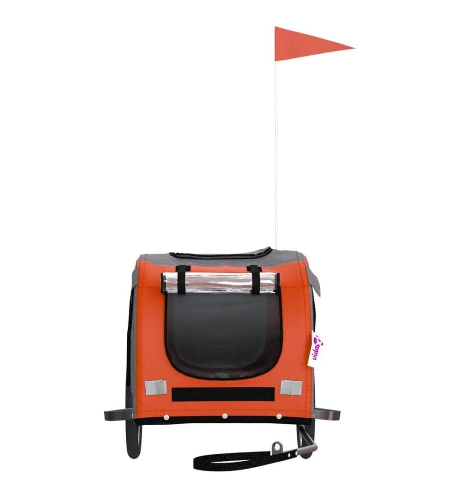 Remorque de vélo pour animaux de compagnie orange et noir
