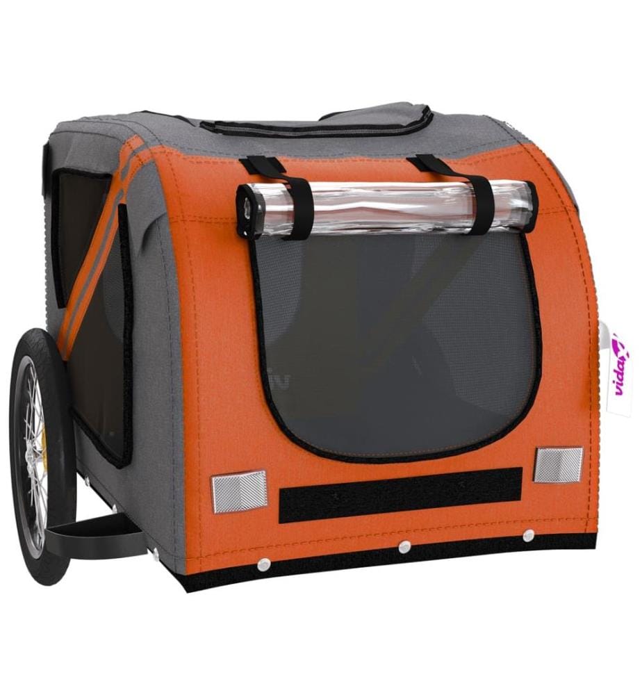 Remorque de vélo pour animaux de compagnie orange et noir