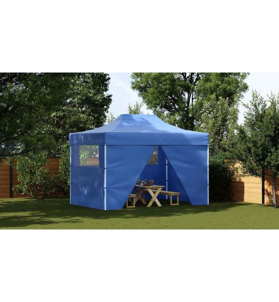 Faltzelt Pop-Up mit 4 Seitenteilen 3x4,5 m Blau