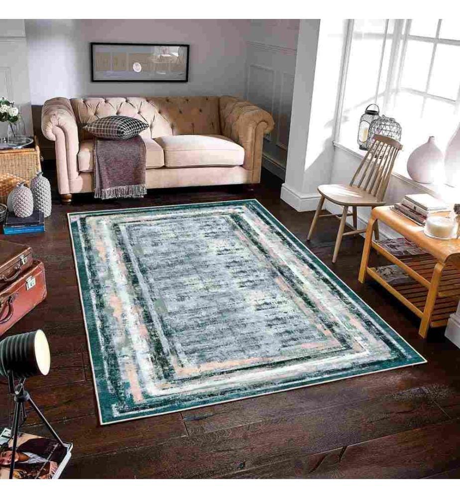 Tappeto, Verde, 70% cotone - 30% ciniglia, 100 x 200 cm