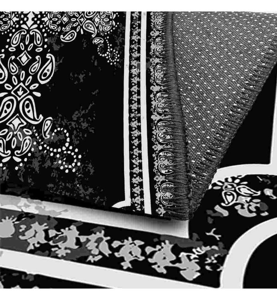 Tappeto, nero, 70% cotone - 30% ciniglia, 180 x 280 cm