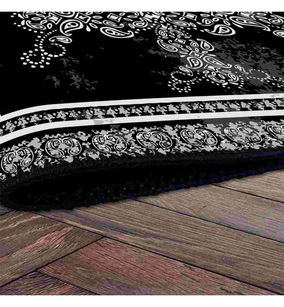 Tappeto, nero, 70% cotone - 30% ciniglia, 180 x 280 cm
