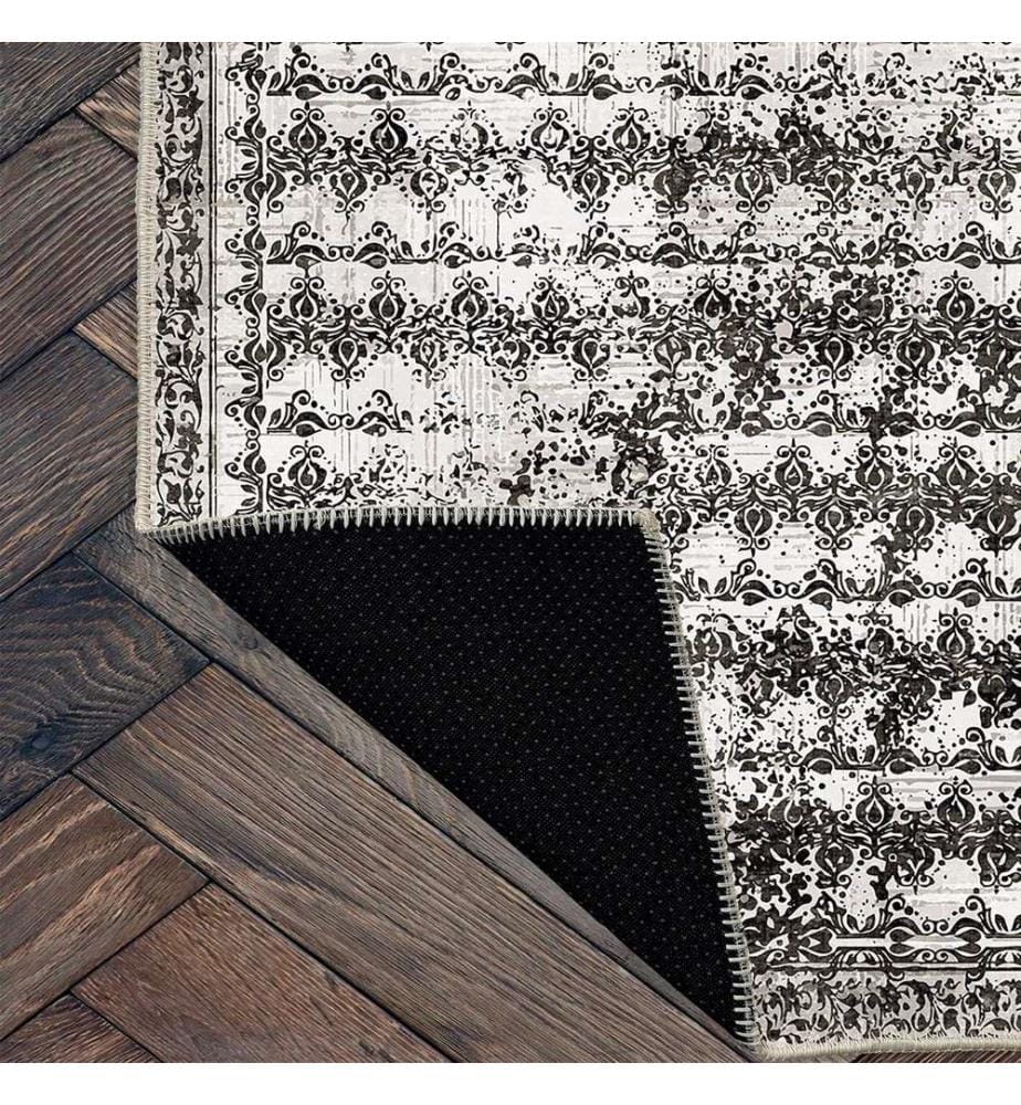 Tappeto, nero, 70% cotone - 30% ciniglia, 80 x 150 cm