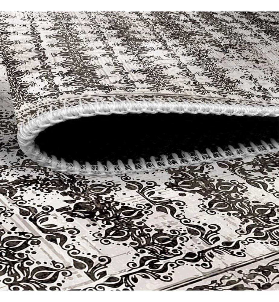 Tappeto, nero, 70% cotone - 30% ciniglia, 80 x 150 cm