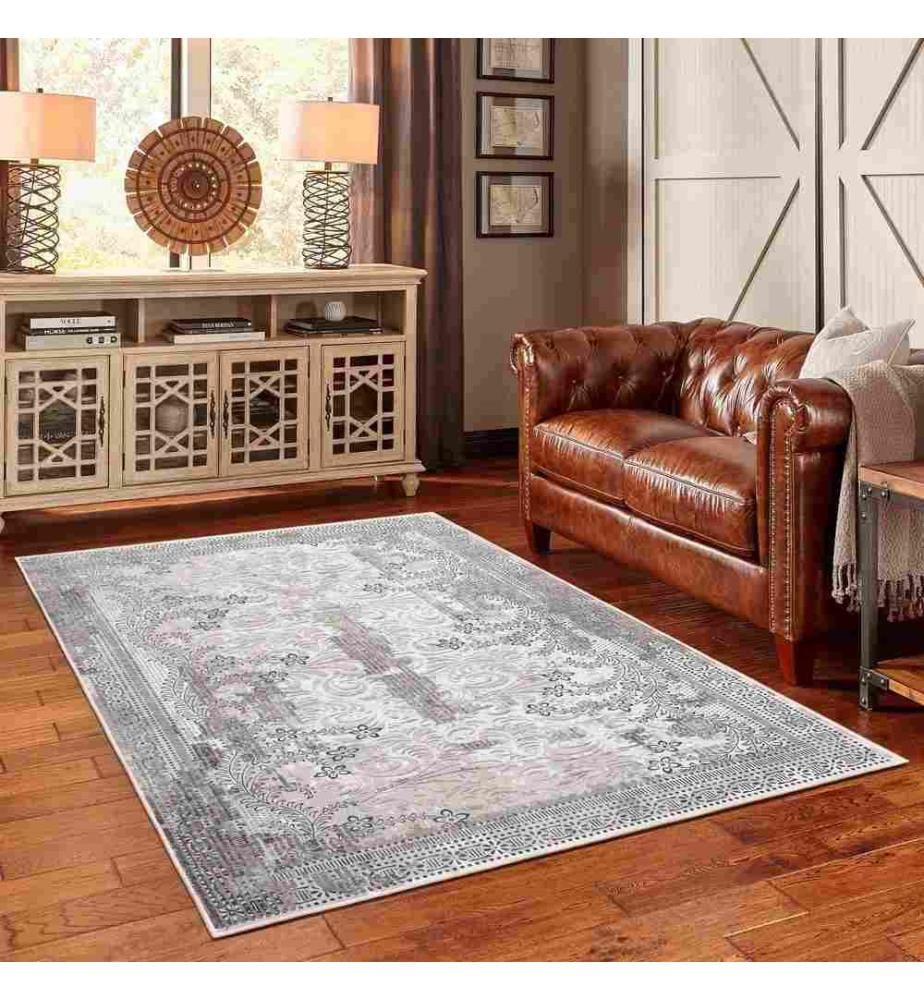 Tappeto, Grigio, 70% Cotone - 30% Ciniglia, 80 x 120 cm