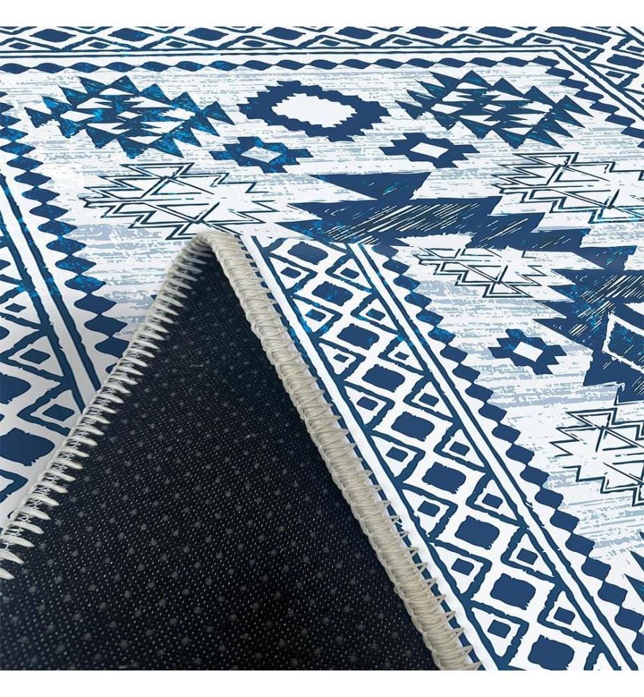 Tappeto, Blu, 70% cotone - 30% ciniglia, 100 x 150 cm