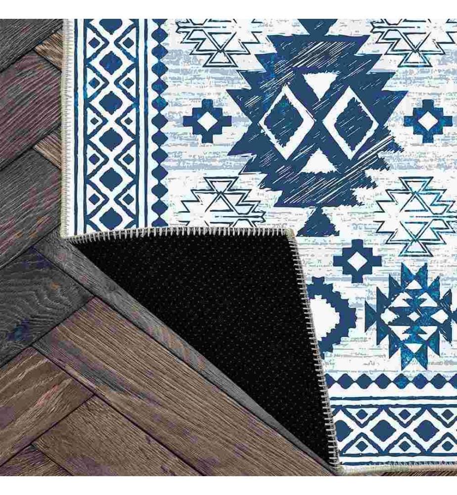 Tappeto, Blu, 70% cotone - 30% ciniglia, 120 x 180 cm