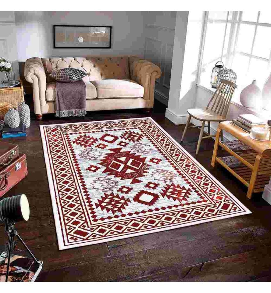 Tappeto, rosso, 70% cotone - 30% ciniglia, 60 x 100 cm