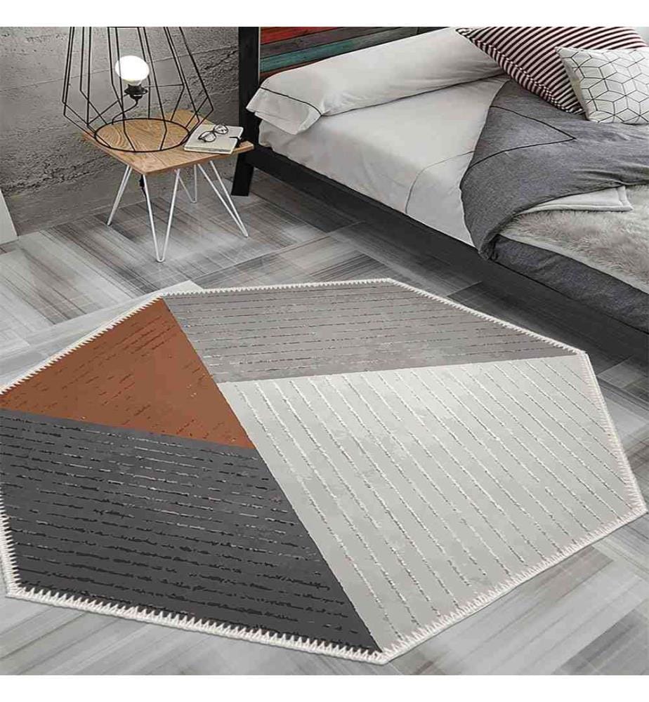 Tappeto, Grigio, 70% Cotone - 30% Ciniglia, 120 x 120 cm