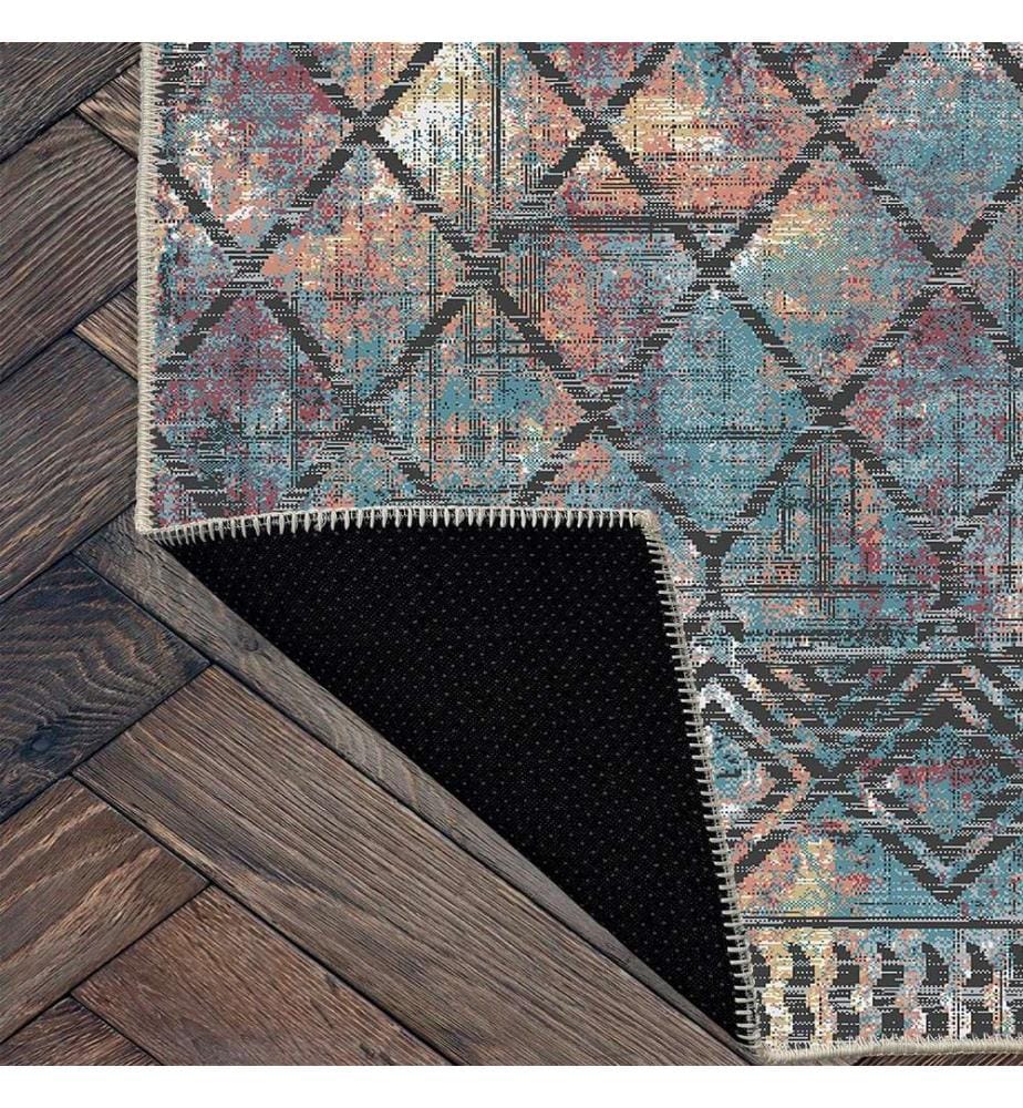 Tappeto, Blu, 70% cotone - 30% ciniglia, 80 x 300 cm