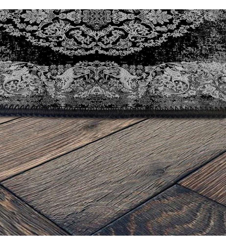 Tappeto, nero, 70% cotone - 30% ciniglia, 200 x 300 cm