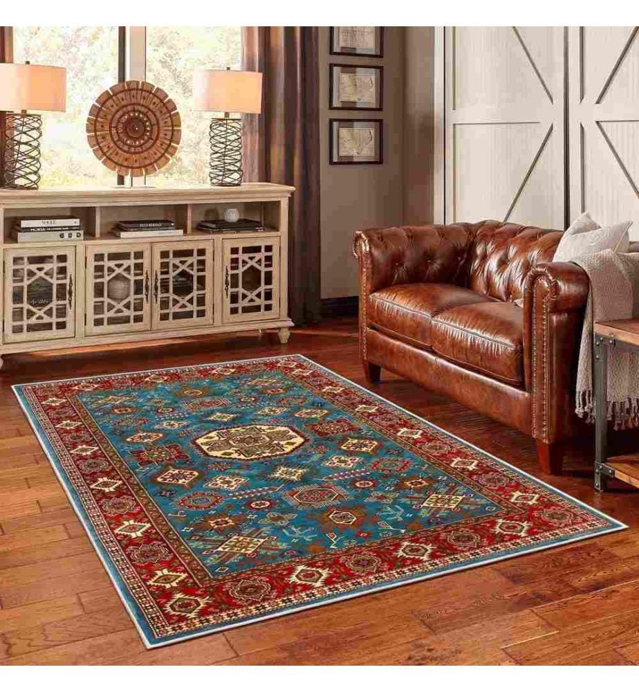 Tappeto, Blu, 70% cotone - 30% ciniglia, 80 x 300 cm