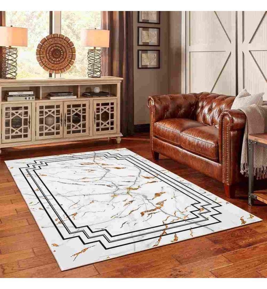 Tappeto, Bianco, 70% Cotone - 30% Ciniglia, 60 x 100 cm