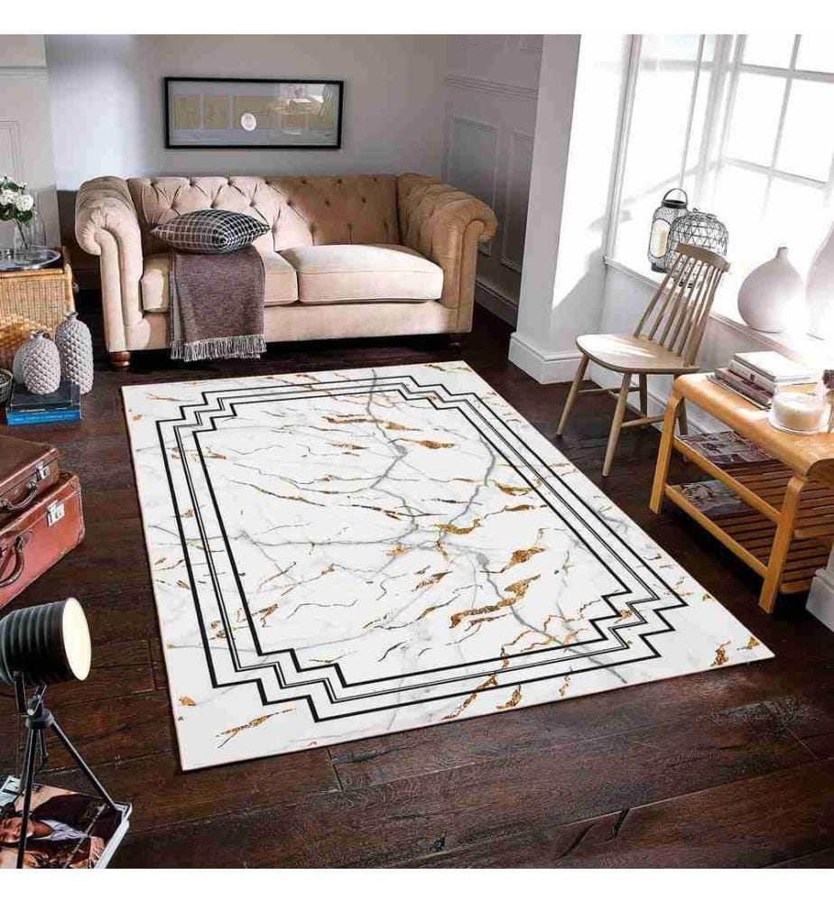 Tappeto, Bianco, 70% Cotone - 30% Ciniglia, 160 x 250 cm